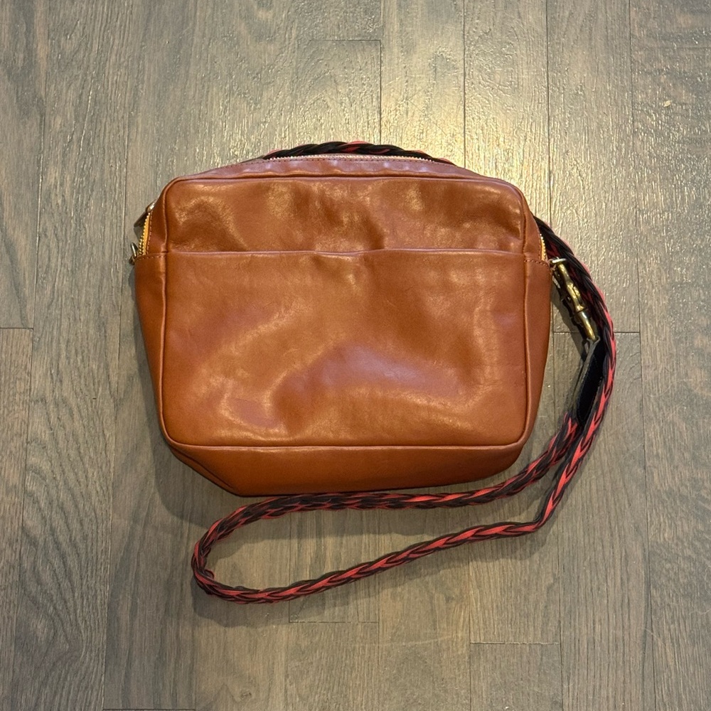 Clare V. “Mirabel”Tan Leather Crossbody Bag w/braided strap - Picture 2 of 6